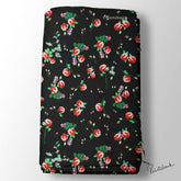 Black Pink Rose Bunches Floral Motif Material
